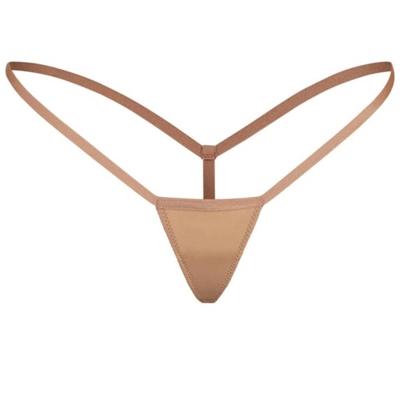 NEW, SKIMS Ochre Nude Fits Everyone Micro String Thong Size 3X New with Tags - Picture 10 of 10